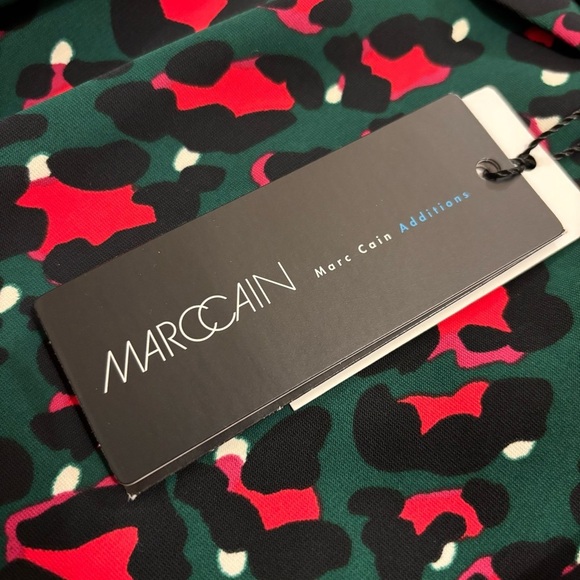 Marc Cain Addition Green and Hot Pink Leopard Cheetah Print Shift Dress N1 4 - Picture 4 of 8